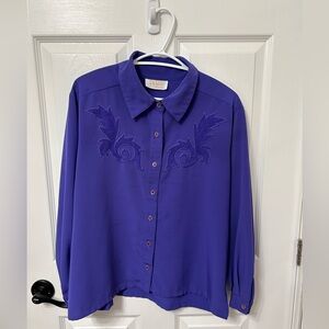Vintage Da-Rue of California Purple Blouse